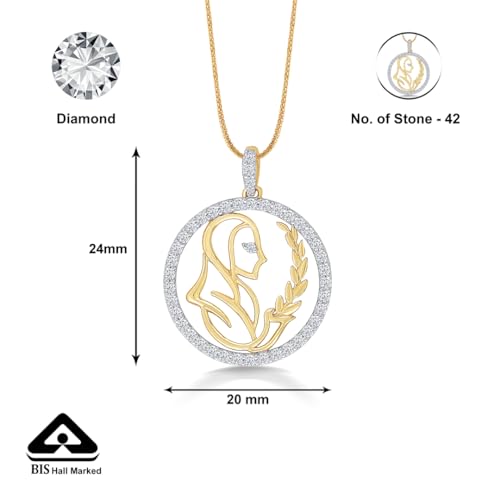 P.N.Gagdil Jewellers 18 Karat Yellow Gold & Diamond Certified Gold Zodiac Pendant For Women DPNZ020 FG/VVS