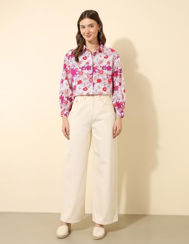 U.S. POLO ASSN. Relaxed Fit Floral Printed Shirt (UWSS25SHT188_Multi-Colour_S)