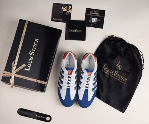 LOUIS STITCH Men’s Brazillian Blue Casual Sneaker | Elastic auto Adjustable Laces Sneakers for Men | Sneakers Shoes | Comfortable and Lightweight | LSPSNK_CSBU | UK-11