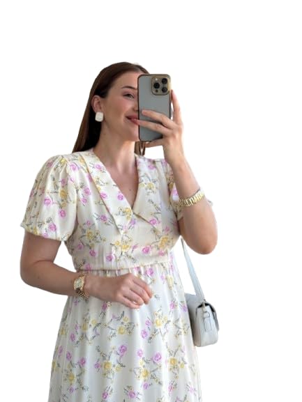 Pimu Rayon Fit and Flare Below The Knee One Piece Dresses for Women | Dress (in, Alpha, 2XL, Regular, Toddler Girls, White)