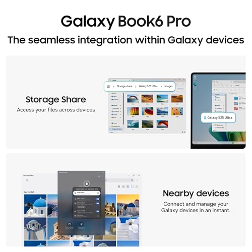 Samsung Galaxy Book6 Pro (Gray, 16GB RAM, 512GB SSD) | Intel Core Ultra 7 (Series 3) | 14" WQXGA+ Dynamic AMOLED 2X | 30Hrs Battery Life | 120 Hz Refresh Rate | Dolby Atmos Stereo Speakers | AI PC
