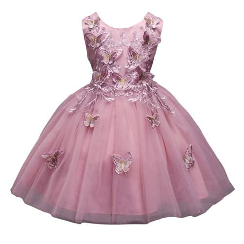 Hopscotch Girls Slim Fit Sleeveless Solid Party Fit And Flare Knee-Length Dress In Pink Color For Ages - 7-8 Years
