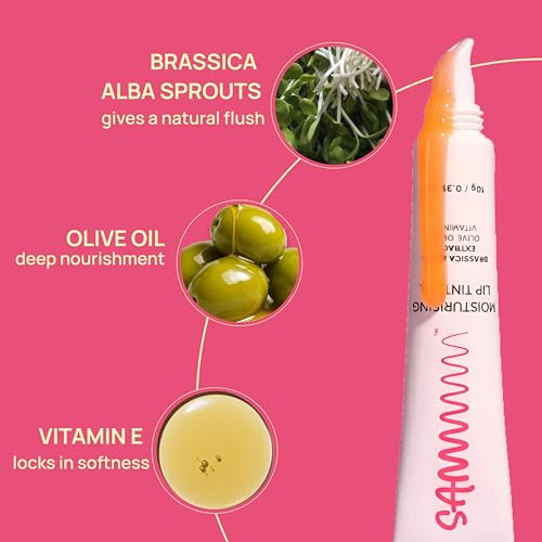 Sammmm LOVE Moisturizing Lip Tint Oil(10g) | pH Reactive Lip Oils with Natural, Glossy Pink Finish | Long-Lasting And Non-Sticky Liptint Infused with Olive Oil & Vitamin E | Formulated for Young Skin