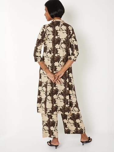 Max Women Floral Print A-line Kurta Set (Brown_M)