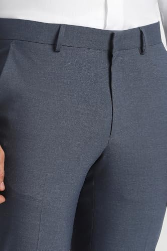 Men Blue Textured Trousers
