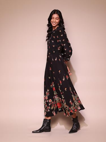 Label RITU KUMAR Black Floral Dress