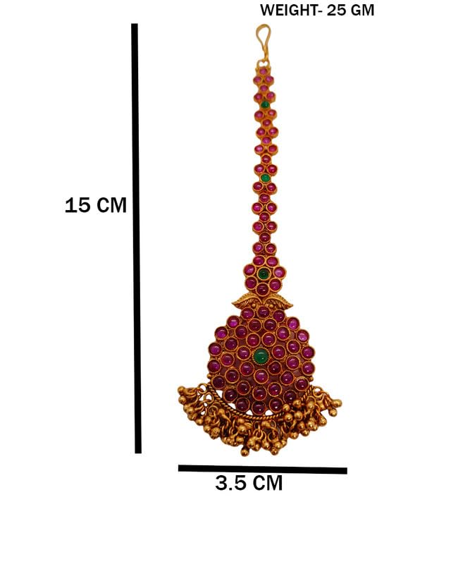 DK's Sparkling Style Multicolor Bridal Matha Patti for Women – Traditional Forehead Jewellery for Weddings & Festivals