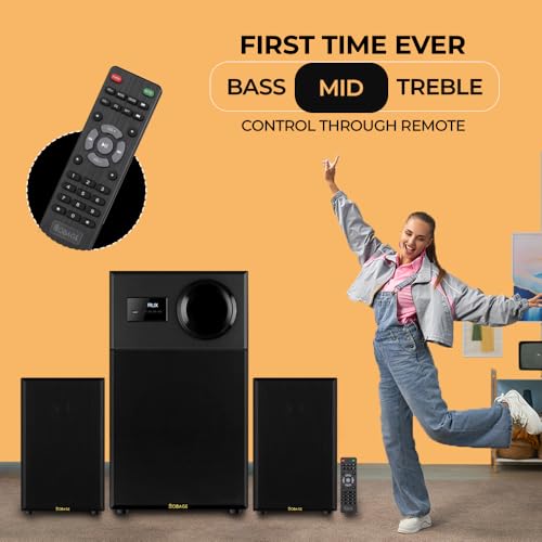 OBAGE Newly Launched Ultra Ultimate 350W 2.1 Home Theatre System with Powered Non Pressed Subwoofer, HDMI ARC, Optical in, Bluetooth V5.3, USB