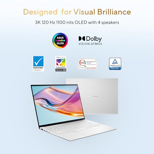 ASUS Zenbook S14 (2026),Smartchoice,Intel Core Ultra 7 (Series 3),16GB RAM,512GB SSD,3K OLED, Touchscreen,14"(35.5 cm),Win 11, M365 Basic(1Y),Office 24, White, 1.2 Kg, UX5406AA-SU463WS,Copilot+ PC