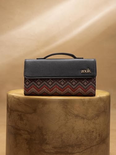 ZOUK Rhea Kapoor Clutch for Women | Crossbody Bag with Detachable Strap | Elegant Flap Closure Evening Clutch | Party & Evening Purse | Gwalior Weaves