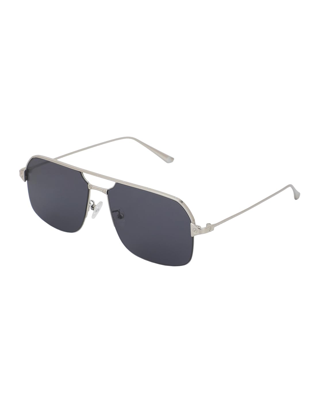 Carlton London Premium Silver with Black Toned & UV Protected Lens Rectangle Sunglass for men