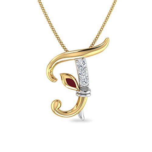 PC Jeweller The Initial T Ganesha 18KT Yellow Gold and Diamond Pendant