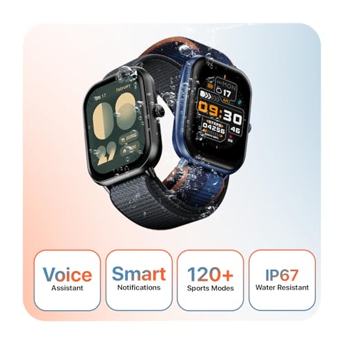 Fire-Boltt Newly Launched Ninja Call Pro Max Nyluxe Smart Watch 2.01 inch Display, Bluetooth Calling, 120+ Sports Modes, Health Suite, Voice Assistance (Charcoal Grey)
