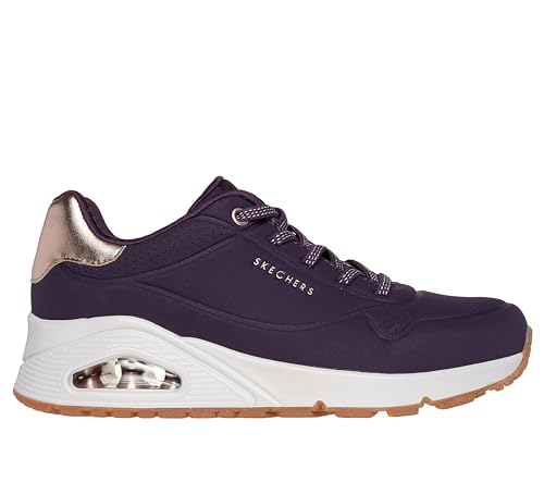 Skechers Womens UNO - Shimmer Away Dark Purple Lifestyle Lace Up Shoe