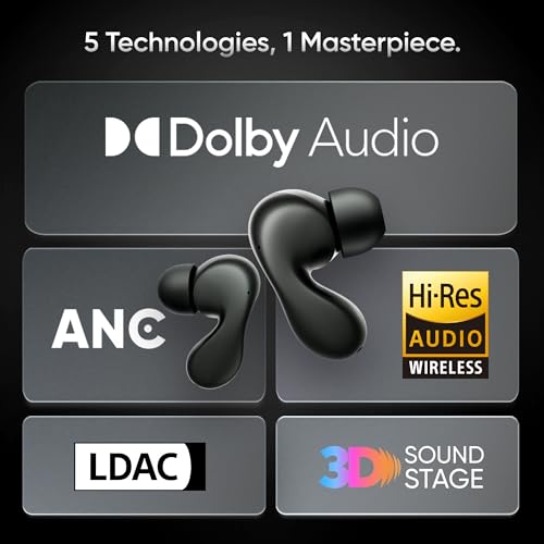 Mivi SuperPods Concerto [Flagship Launch] in Ear Ear Buds Wireless, Dolby Audio, ANC with 3D Soundstage, Hi-Res Audio with LDAC, 60H Playtime, BT v5.4, Bluetooth Earbuds