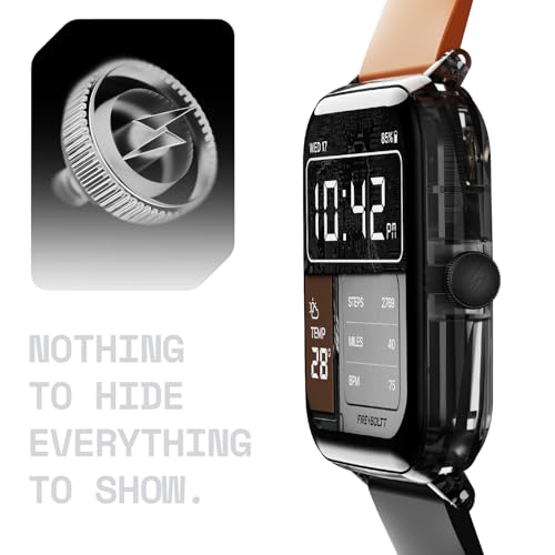 Fire-Boltt Ninja Phantom Smart Watch 1.83” Display, Transparent Clear Body Design, Bluetooth Calling, 120+ Sports Modes, Voice Assistant, AI Outfit Watch Face Smartwatch for Men & Women Blaze Orange