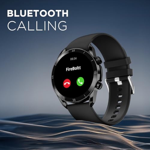 Fire-Boltt Legacy Luxury Round Smart Watch 1.43″ Super AMOLED, Bluetooth Calling, Wireless Charging, Voice Assistant, SPO₂ & Heart Rate Monitor, 110+ Sports Modes, Smart Watch for Men & Women - Black