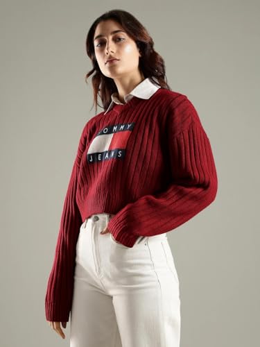 Tommy Hilfiger Regular Fit Polyester V-Neck Pullovers Sweater