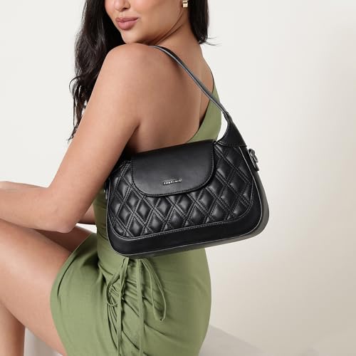 Fastrack Carry Curve Satchel Faux-Leather Women’s Handbag | Quilted Design with Dual Carry Options & Roomy Main Compartment