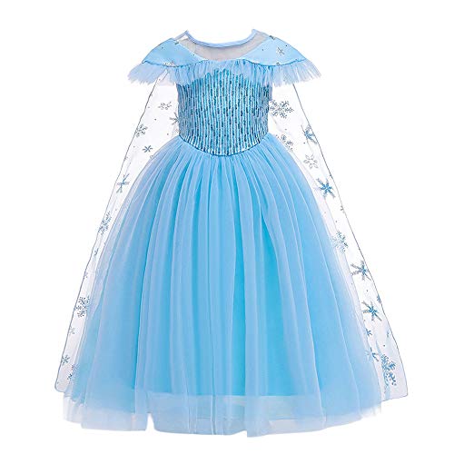 Hopscotch Girls Sequin Embellished Floor Length Ball Gown In Blue Color For Ages 3-4 Years