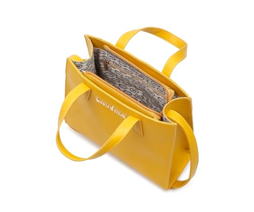 LOUIS STITCH Stylish Yellow Handbag for Women | Ladies Satchel Handbag for Travel, Office, College (LS-LDB-VF1039-HBYL)