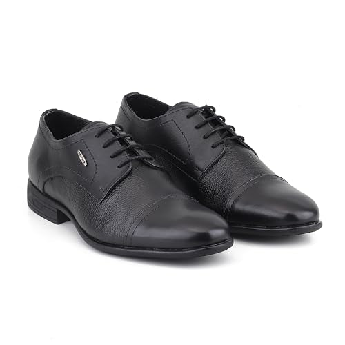Red Chief Low Ankle Formal Derby Shoes for Men | Black UK08