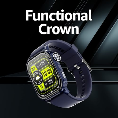 Itel Alpha 51.05mm (2.01") LED Display SmartWatch, 500 Nits Brightness, 7 Days Battery Life, Bluetooth Calling Along with Multisport Modes Smart Watch, IP67 Waterproof (Blue)