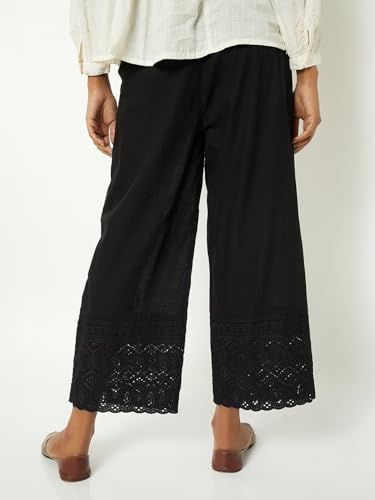 Max Women Embroidered Palazzos (Black_XL)