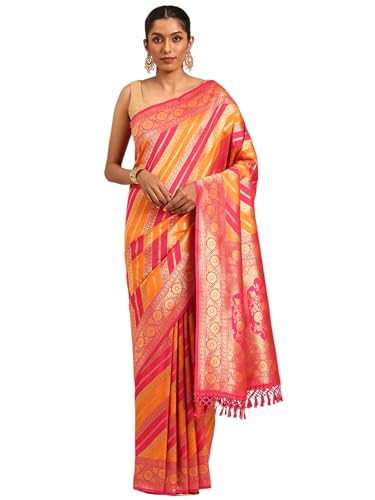 MOHEY Women's Mustard Yellow Art Silk Zari Weave Saree (MUSTARD YELLOW)