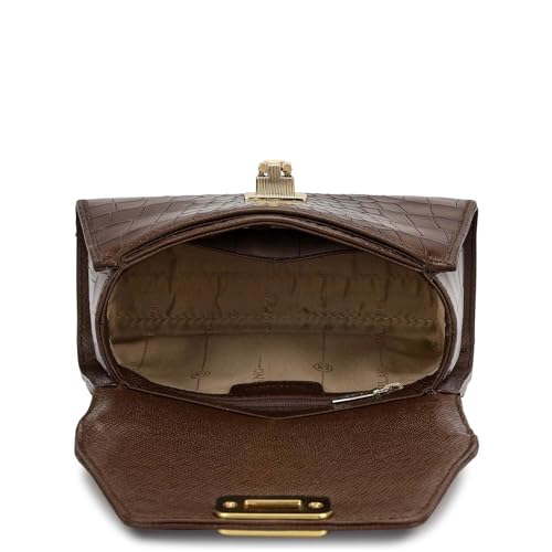 Da Milano Leather Satchel Bag for Women - Brown (00964S-OL)