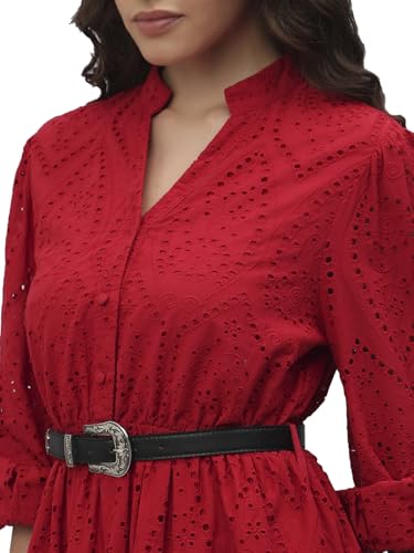 VERO MODA Womens Midi Dress Barbados Cherry