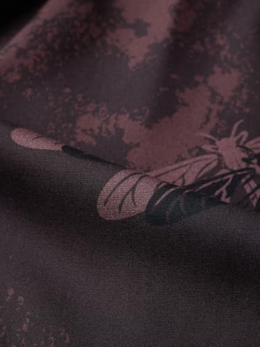 The Souled Store Oversized Shirt: Dragonfly Men and Boys Short Sleeves Cuban Collar Printed Viscose Relaxed Fit Casual Shirts |Dark Brown, S