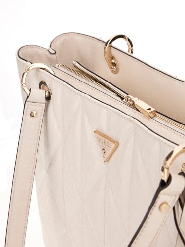 GUESS Off White Quilted Aldina Noel Tote Bag