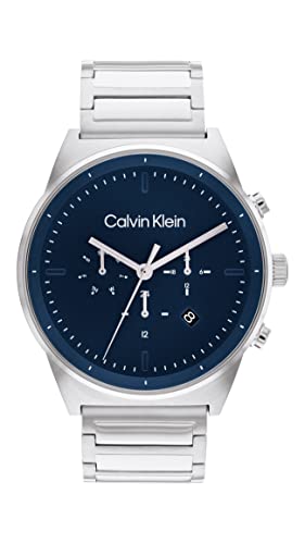 Calvin Klein Ck Impressive Qtz Multifunction Blue Round Dial Men's Watch|Stainless Steel Material|Multi Color Band - 25200293