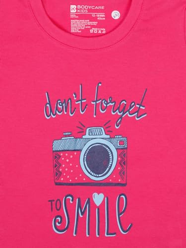 BODYCARE Girls Tshirt & Shorts Set - Fuchsia & Navy