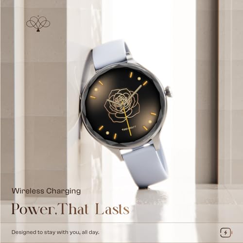 Fire-Boltt Phoenix Aura Women Smart Watch with 1.26” Diamond-Cut HD Display, Rotating Crown, Wireless Charging, Bluetooth Calling, Voice Assistant, 120+ Sports Modes - Air Blue