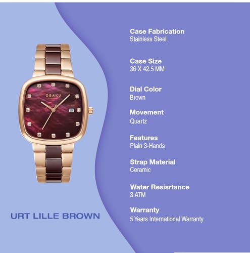 Obaku Analog Brown Dial Women's Watch-V282LDVNCN