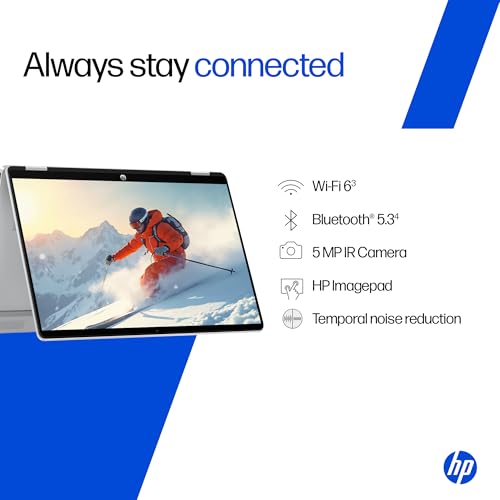 HP OmniBook 5 Flip (Previously Pavilion), Intel Core 7 150U (16GB LPDDR5,1TB SSD) 2K, 300 nits, 14''/35.6cm, Convertible, Win11, M365, Office24, Glacier Silver,1.65kg, fp0690TU, Pen, 5MP Camera Laptop