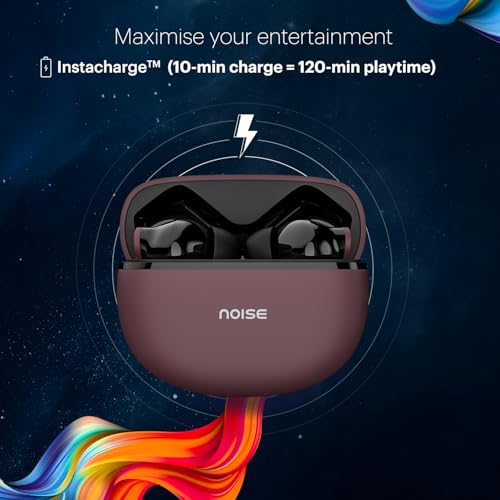 Noise Buds VS102 Plus Wireless Earbuds, Bluetooth Earbuds with 70H Playtime, Quad Mic ENC for Clear Calls, 11mm Drivers, Deep Bass, Instacharge, Bluetooth v5.3 (Deep Wine)