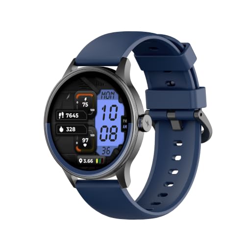 Fastrack Smart Jupiter R3 Pro with 1.43" AMOLED Round Display, BT Calling, Heart Rate, REM Sleep & Stress Tracking, IP68, Functional, AI Assitant, Hydration Alert Smart Watch for Men & Women - Blue