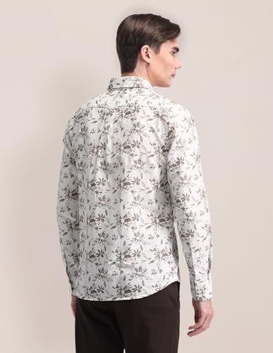 U.S. POLO ASSN. Tailored Fit Printed Shirt (USSHT2232_Beige_42)