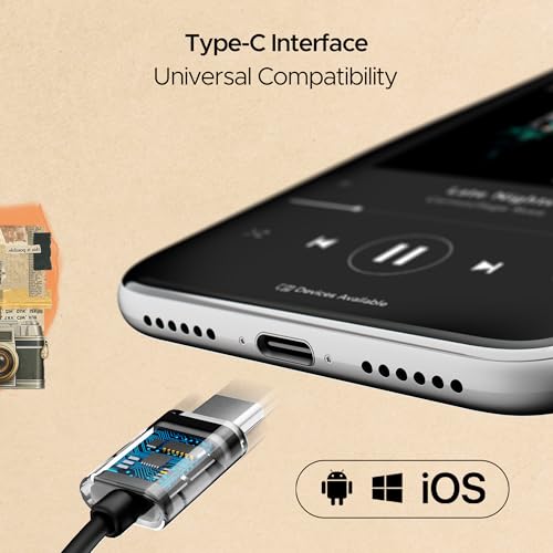 boAt BassHeads 122 ANC Wired in-Ear Earphones with 25dB Active Noise Cancellation, 13mm Drivers, Ambient Mode, Type-C Jack, in-Line Microphone, Snug Fit & Multi-OS Compatibility(Black)