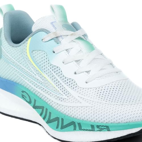 Red Chief Sports Running Shoes for Men & Boys | Stylish Lace-Up Outdoor Shoes | Lightweight Walking-Style Runners | Comfortable Athletic Oc.Green-White | Size-7 | R1725 F042A