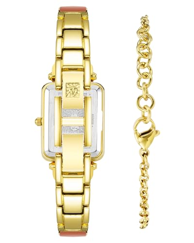 Anne Klein Quartz Analog Red Dial Stainless Steel Strap Watch for Women-AKB3898RUST