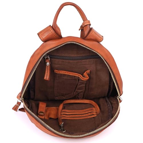 KOMPANERO Genuine Leather Backpack (B-13426-Cognac)