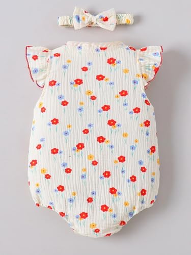 Hopscotch Floral Onesie with Headband (12-18 Months)