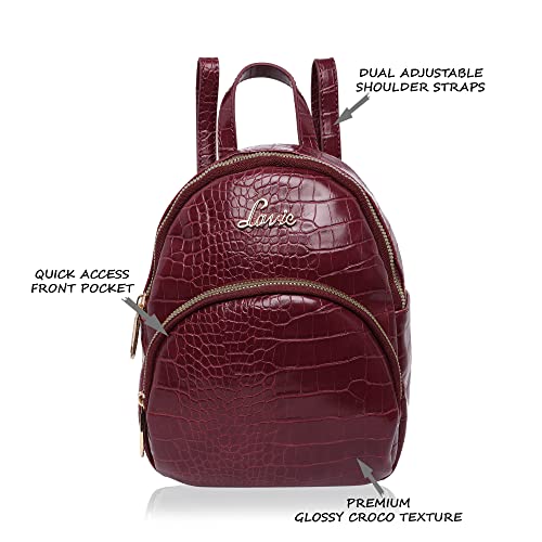 Lavie Glossy Croco Mini Backpack For Women's