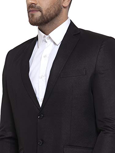 WINTAGE Men's Poly Blend Wedding and Evening 2 Pc Suit : Black,XX-Large