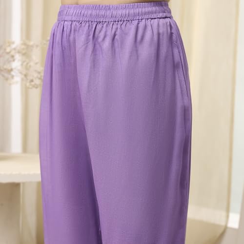 Biba Women Lilac and Pink Printed Straight Co-ord Set_42