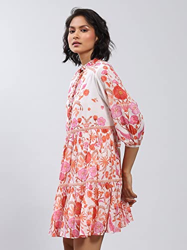 Label RITU KUMAR Ivory Floral Print Short Dress
